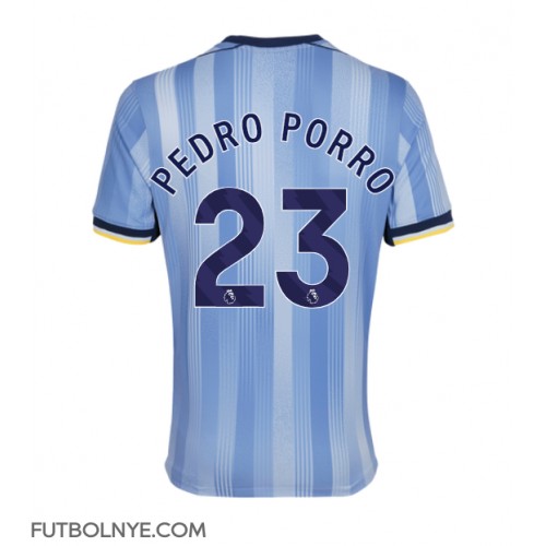 Camiseta Tottenham Hotspur Pedro Porro #23 Visitante Equipación 2024-25 manga corta